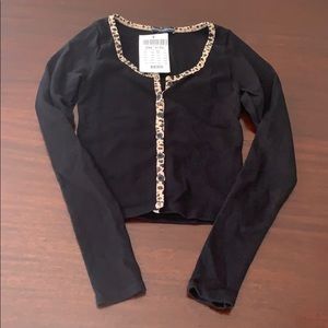 NWT brandy Melville black leopard trim long